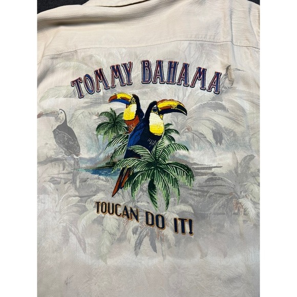 Tommy Bahama Other - #A072 Tommy Bahama Mens Medium Silk Camp Shirt Toucan Do It Embroidered